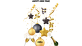 Happy New Year – Black Gold Stars